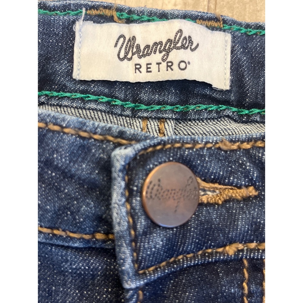 Wrangler Retro Mae Bootcut Jeans Blue Mid Rise Stretch 1007MWZDW 34x31 Womens